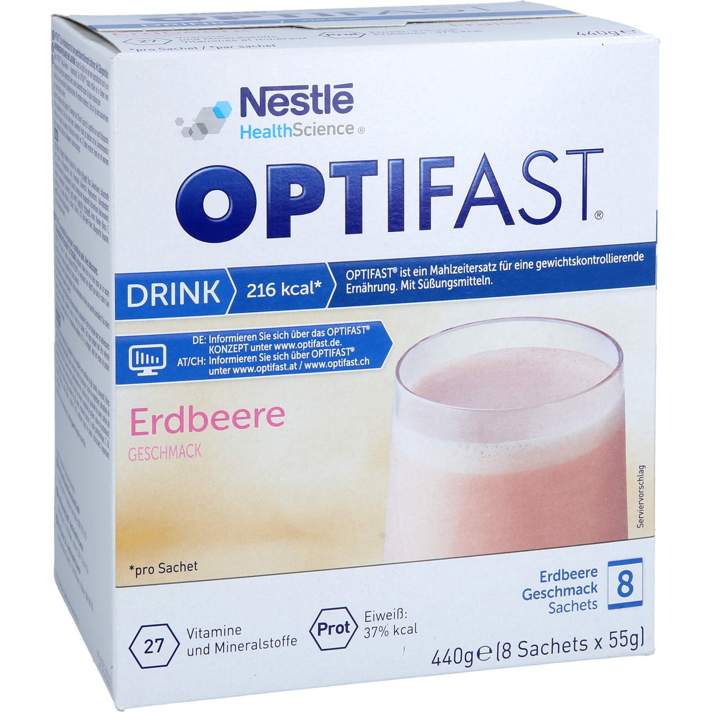 OPTIFAST Drink Erdbeere Pulver 8X55 g