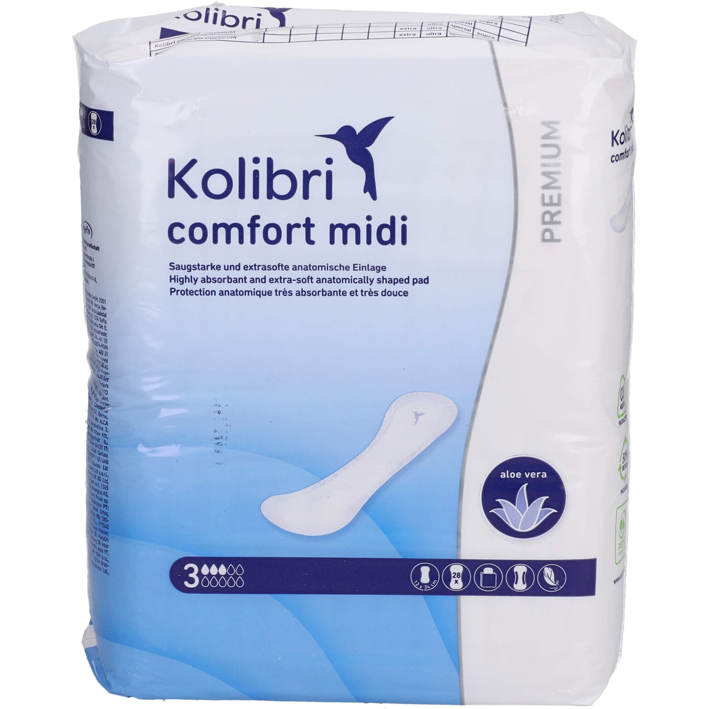 KOLIBRI comfort premium Einlagen midi 28 St