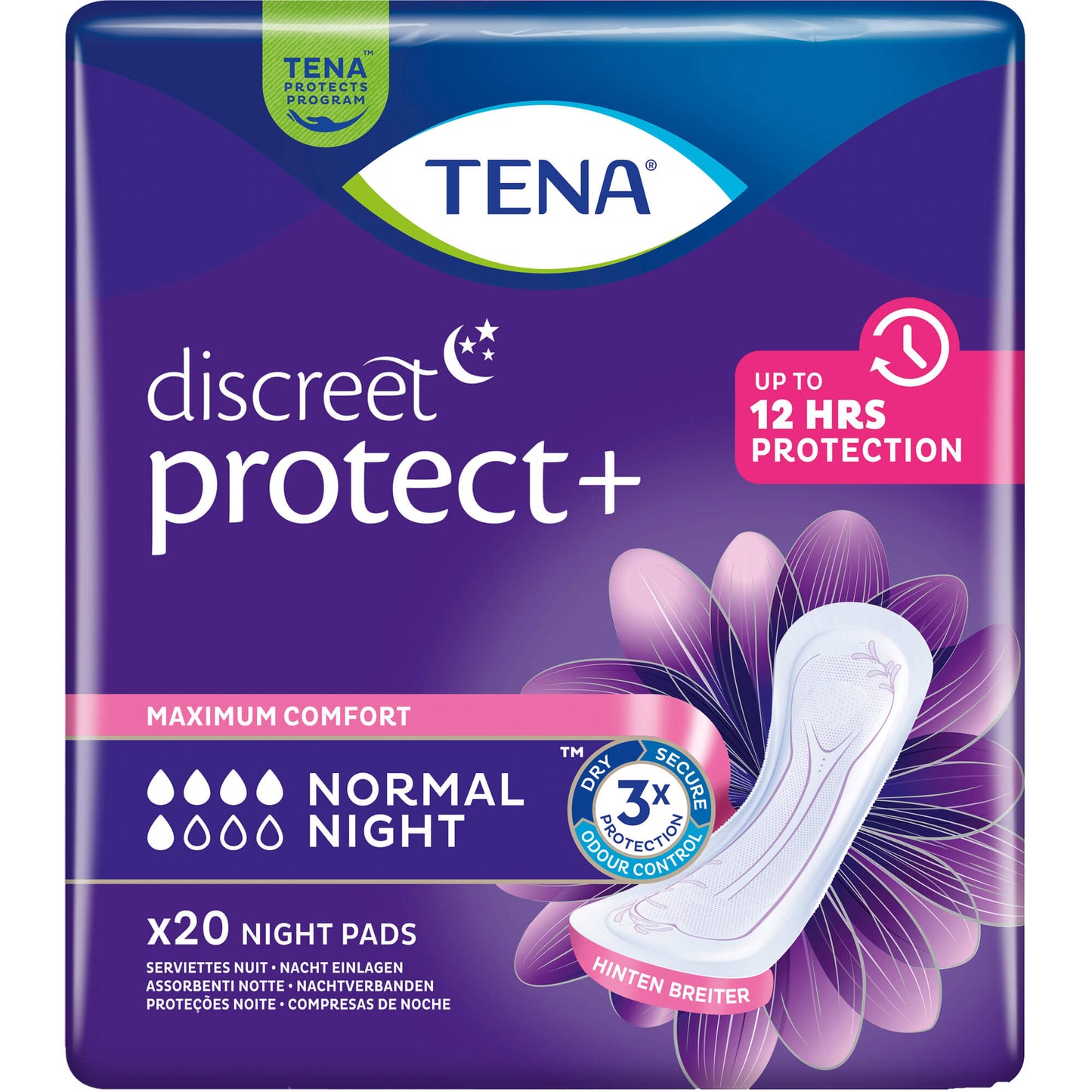 TENA DISCREET Inkontinenz Einlagen normal night 20 St