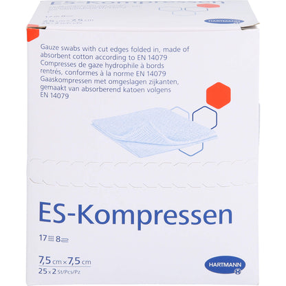 ES-KOMPRESSEN steril 7,5x7,5 cm 8fach 25X2 St