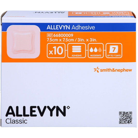 ALLEVYN Adhesive 7,5x7,5 cm haftende Wundauflage 10 St