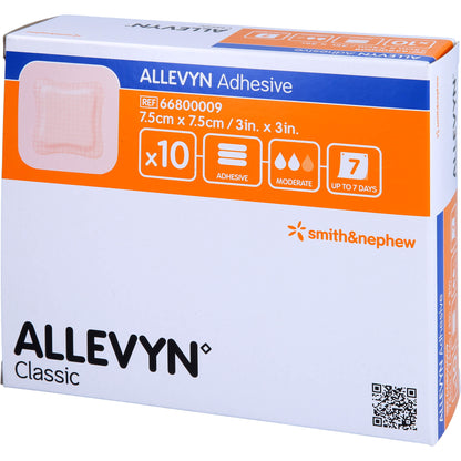 ALLEVYN Adhesive 7,5x7,5 cm haftende Wundauflage 10 St