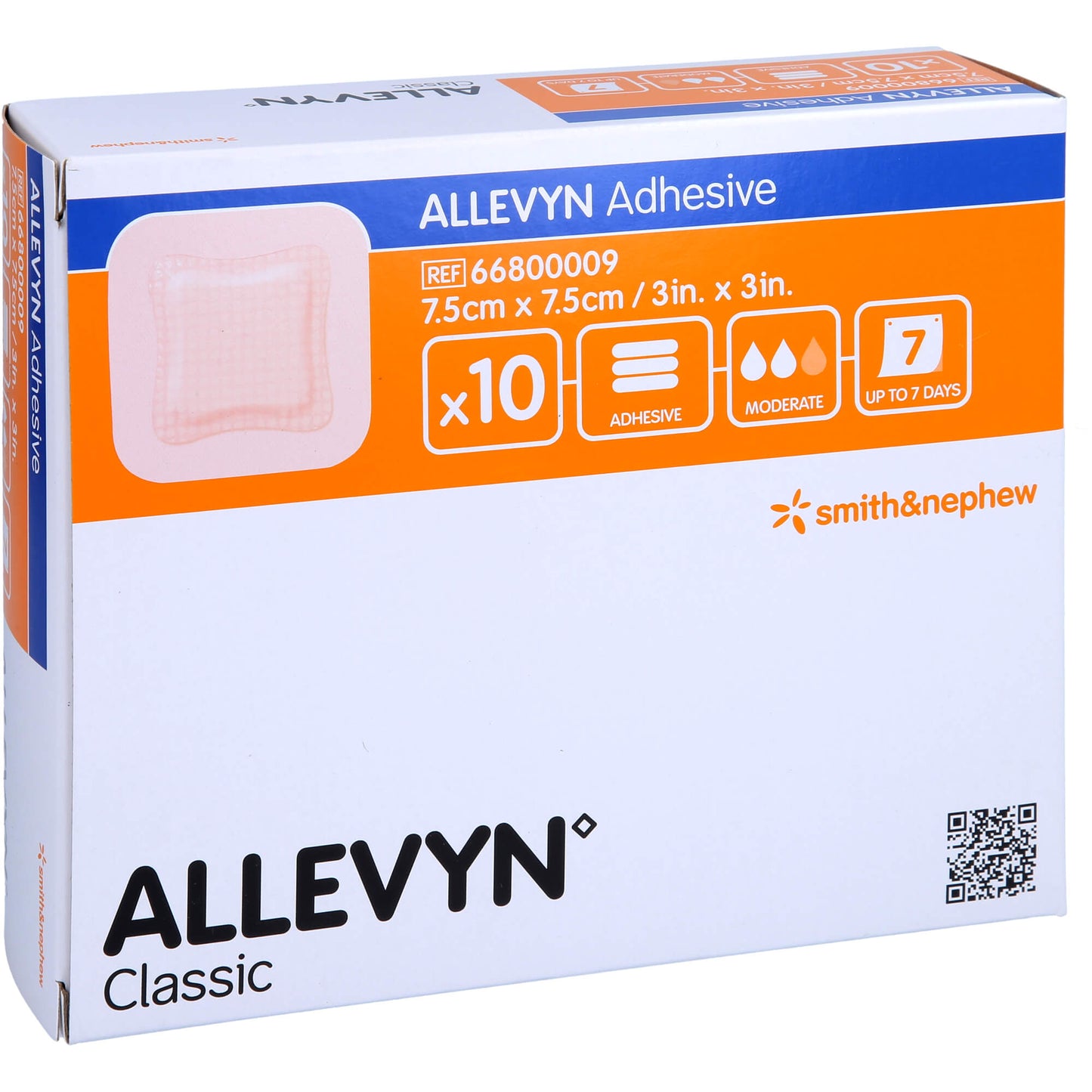 ALLEVYN Adhesive 7,5x7,5 cm haftende Wundauflage 10 St