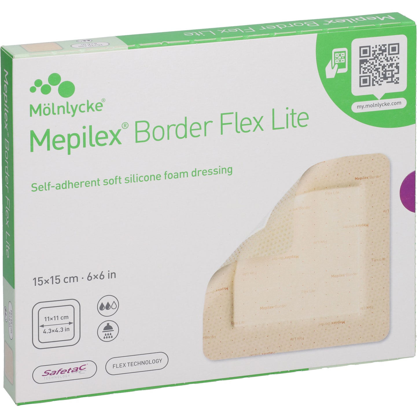 MEPILEX Border Flex Lite Schaumverband 15x15 cm 5 St