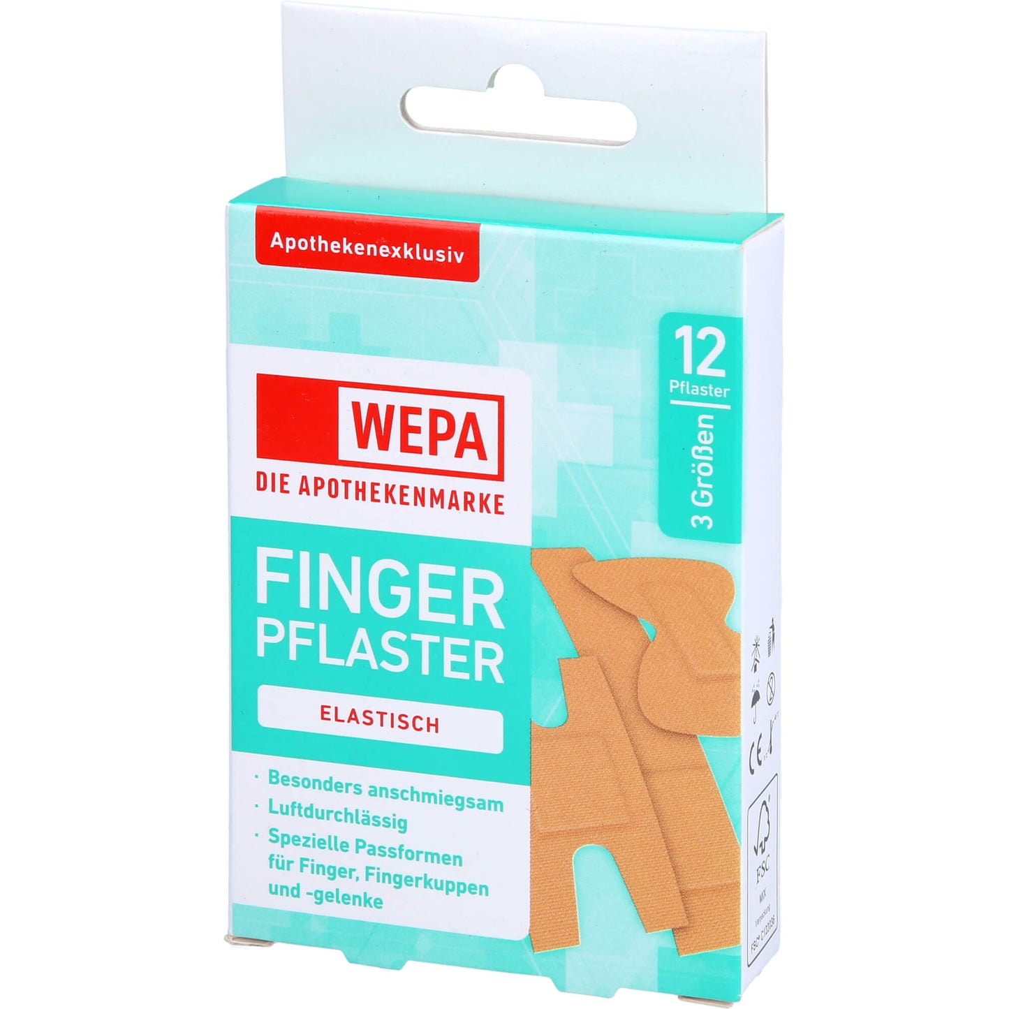 WEPA Fingerpflaster Mix 3 Größen 12 St