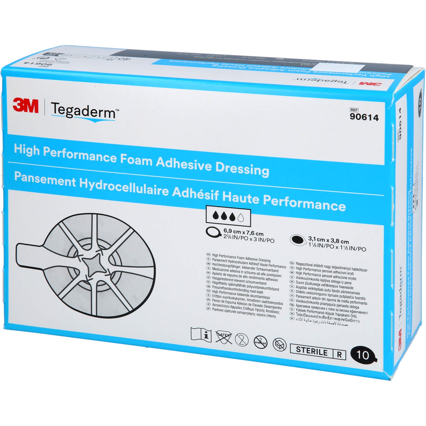TEGADERM Foam klebend 6,9x7,6 cm oval 90614 10 St