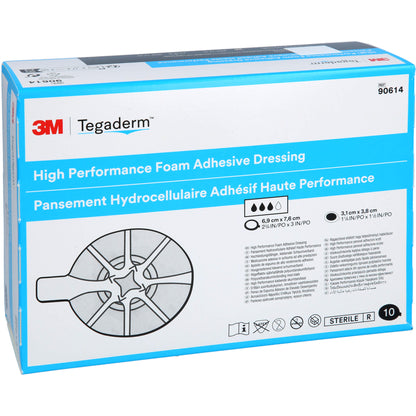 TEGADERM Foam klebend 6,9x7,6 cm oval 90614 10 St