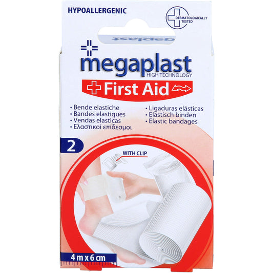 ELASTISCHE BINDE 6 cmx4 m m.Klemme megaplast 2 St