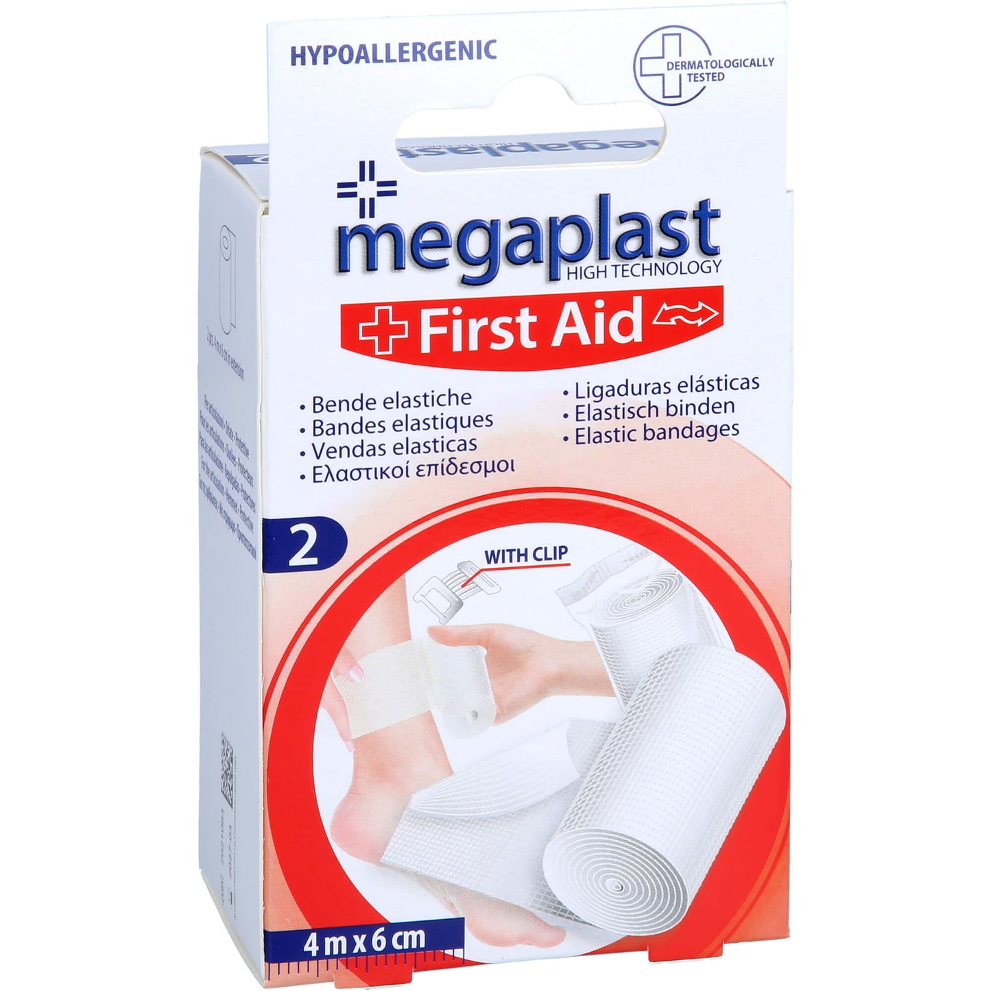 ELASTISCHE BINDE 6 cmx4 m m.Klemme megaplast 2 St