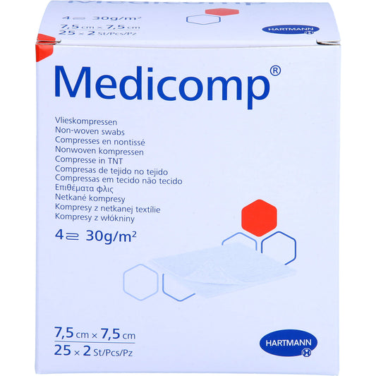 MEDICOMP Vlieskomp.steril 7,5x7,5 cm 4fach 25X2 St