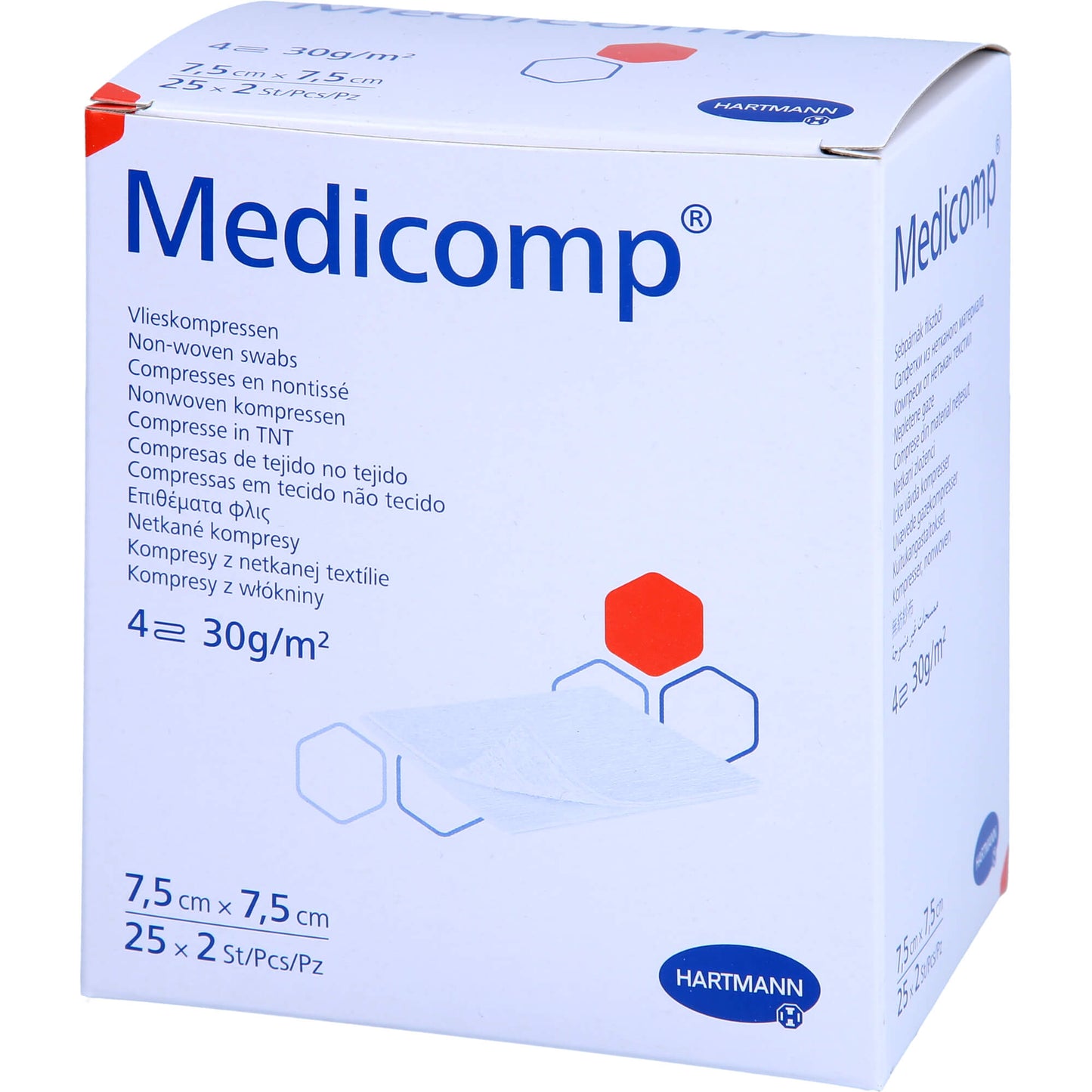 MEDICOMP Vlieskomp.steril 7,5x7,5 cm 4fach 25X2 St