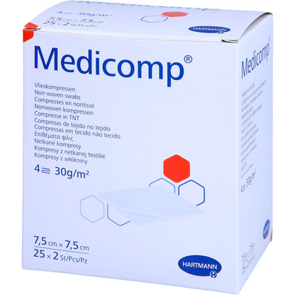 MEDICOMP Vlieskomp.steril 7,5x7,5 cm 4fach 25X2 St