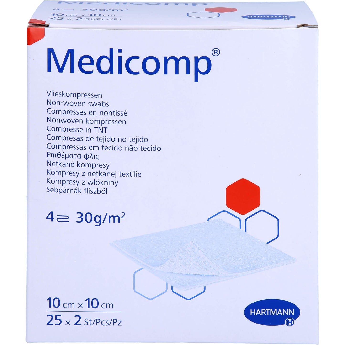 MEDICOMP Vlieskomp.steril 10x10 cm 4fach 25X2 St