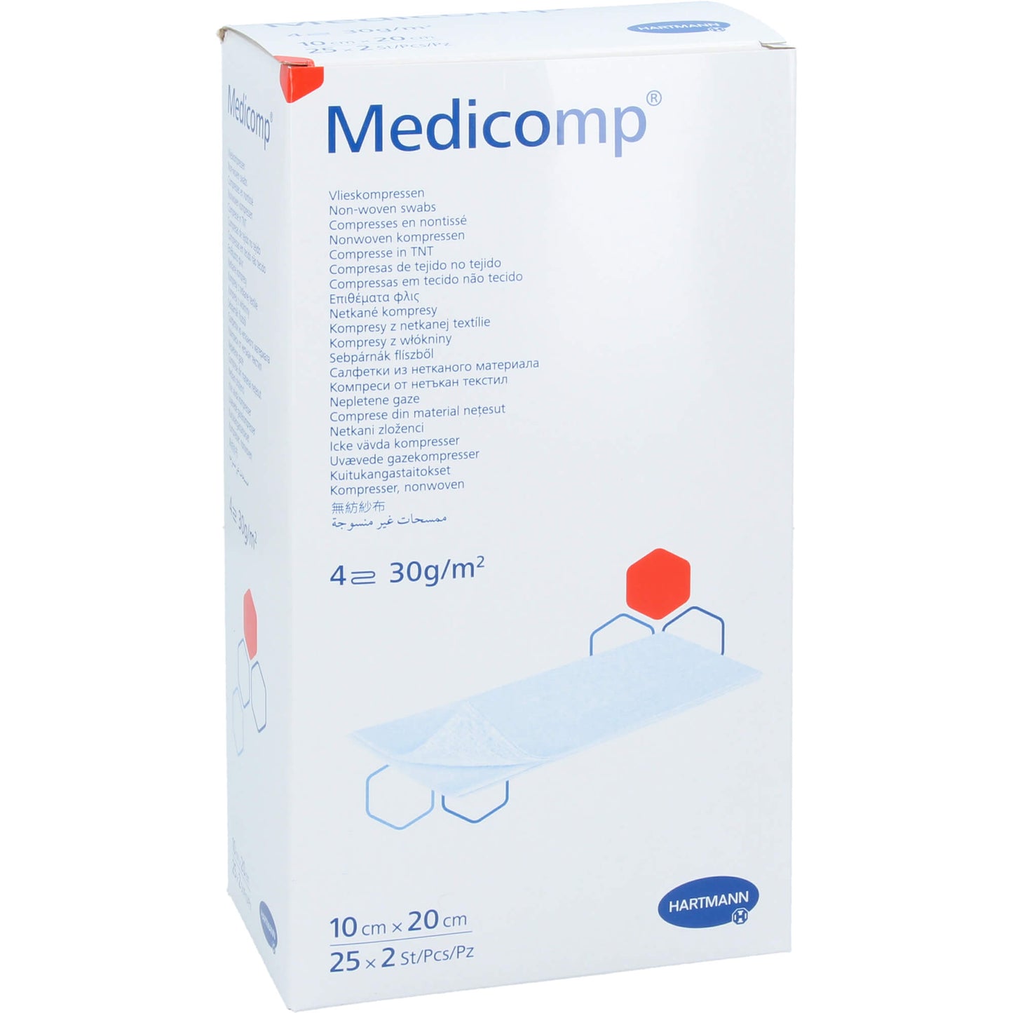 MEDICOMP Vlieskomp.steril 10x20 cm 4fach 25X2 St
