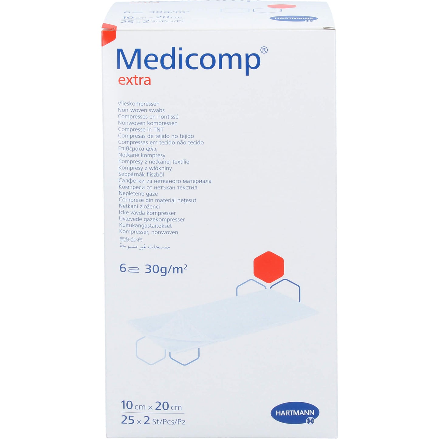 MEDICOMP extra Vlieskomp.steril 10x20 cm 6fach 25X2 St
