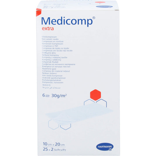 MEDICOMP extra Vlieskomp.steril 10x20 cm 6fach 25X2 St