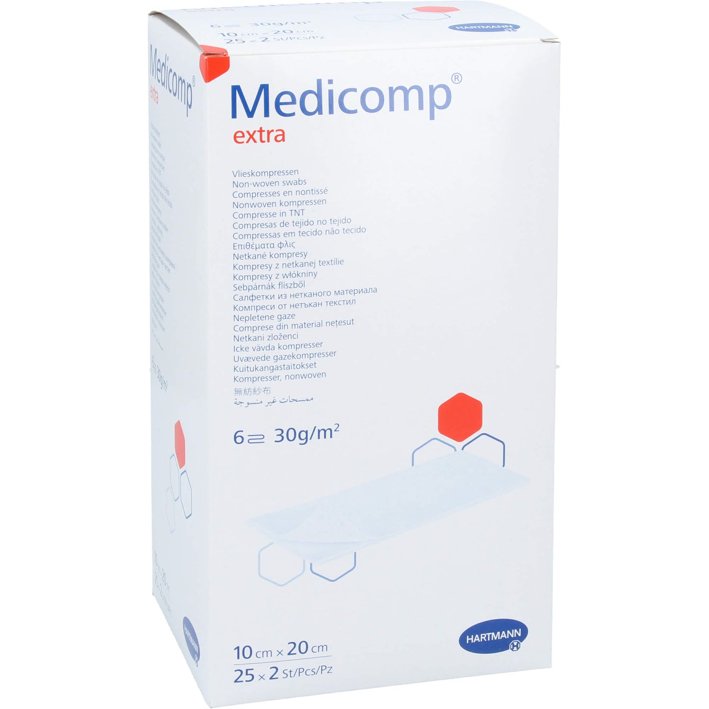 MEDICOMP extra Vlieskomp.steril 10x20 cm 6fach 25X2 St