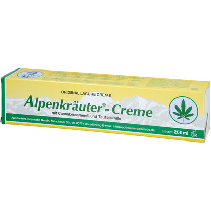 ALPENKRÄUTER Creme Lacure m.Cannabisöl u.Teufelskr 200 ml