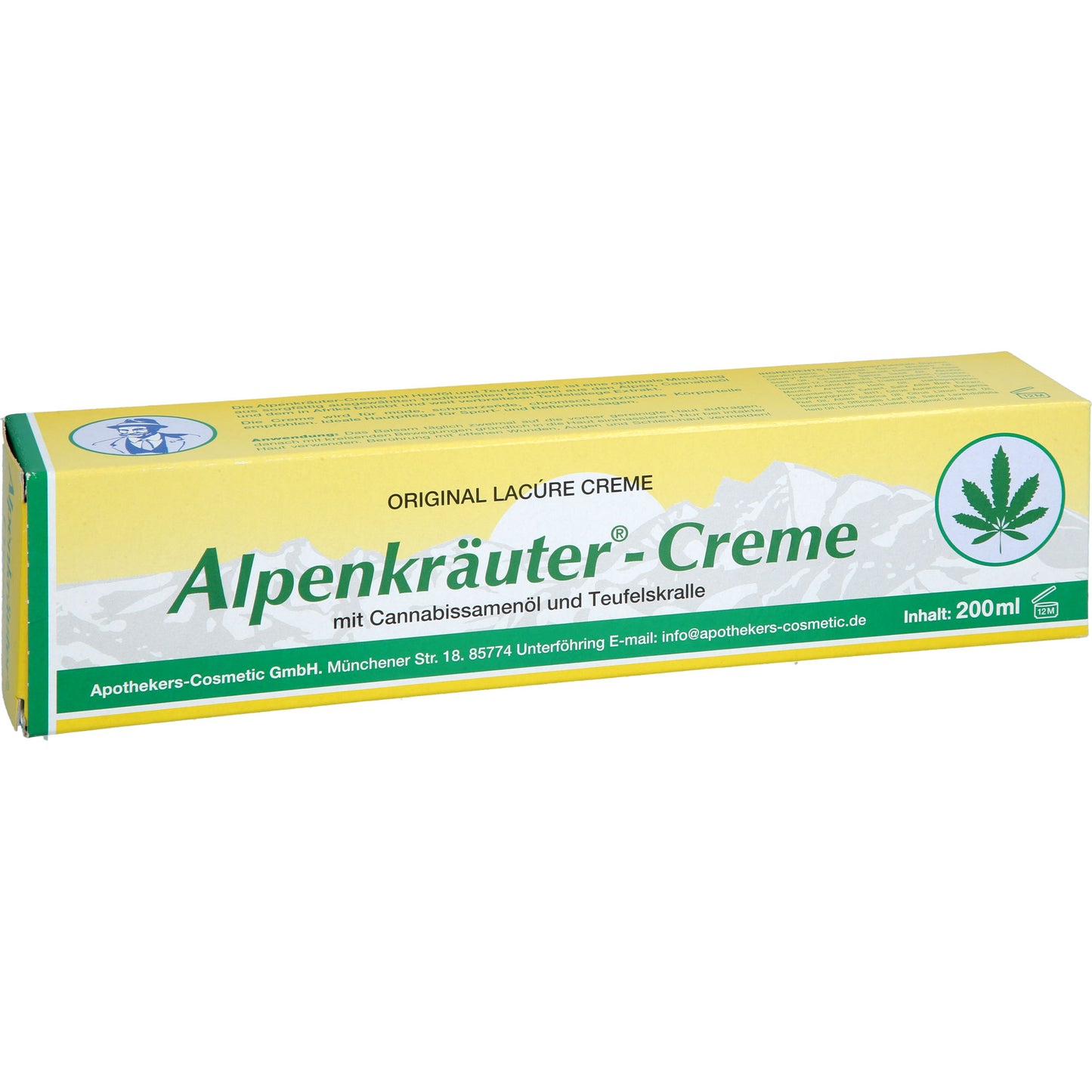 ALPENKRÄUTER Creme Lacure m.Cannabisöl u.Teufelskr 200 ml