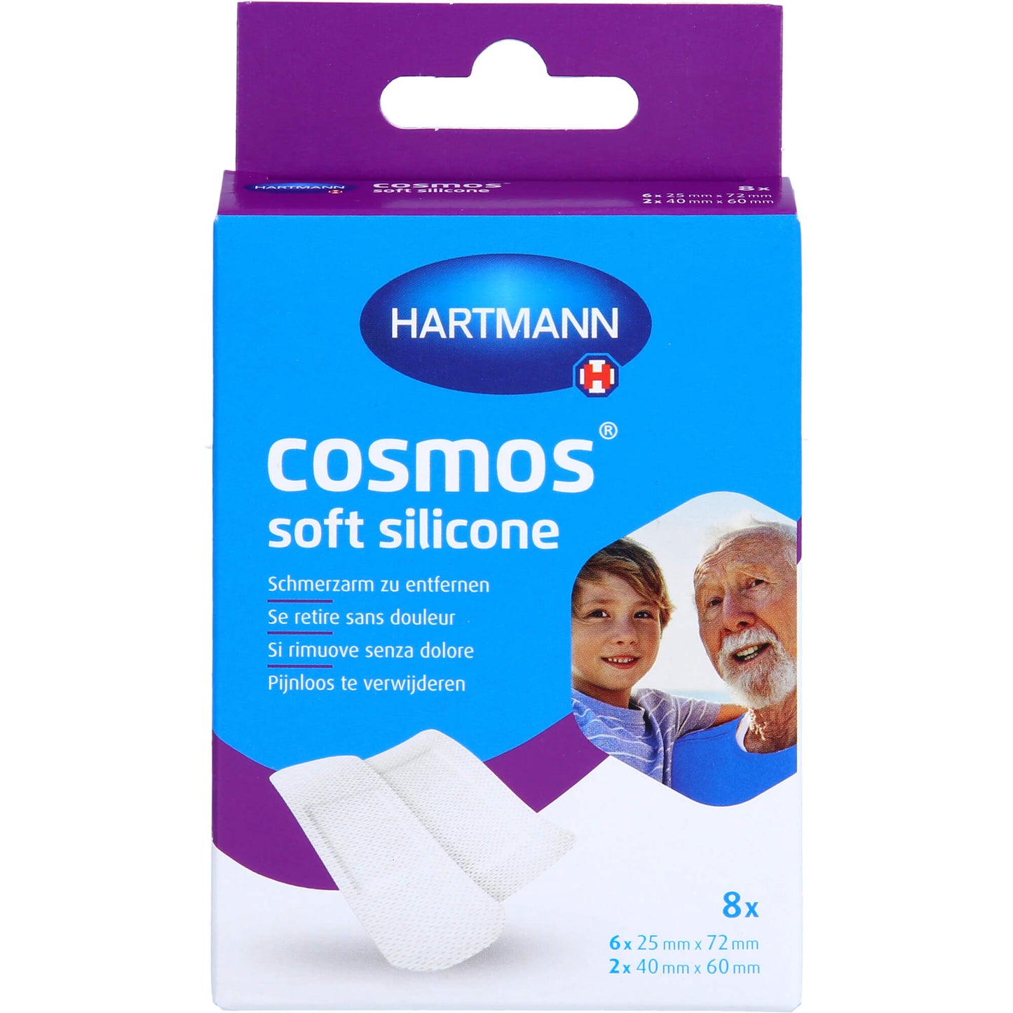 COSMOS soft silicone Pflasterstrips 2 Größen 8 St