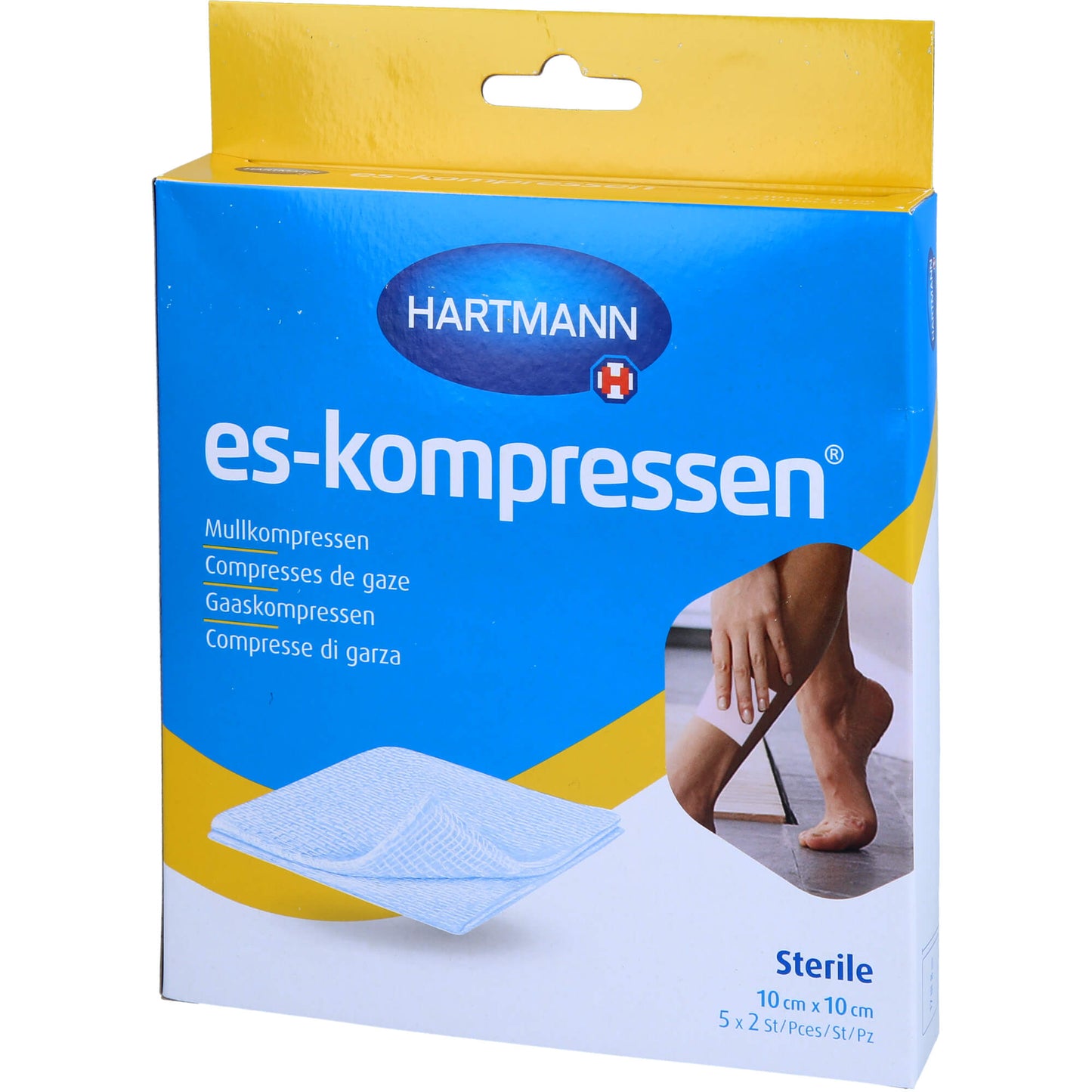 ES-KOMPRESSEN steril 10x10 cm 8fach 17fädig 5X2 St