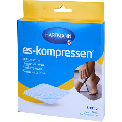 ES-KOMPRESSEN steril 10x10 cm 8fach 17fädig 5X2 St