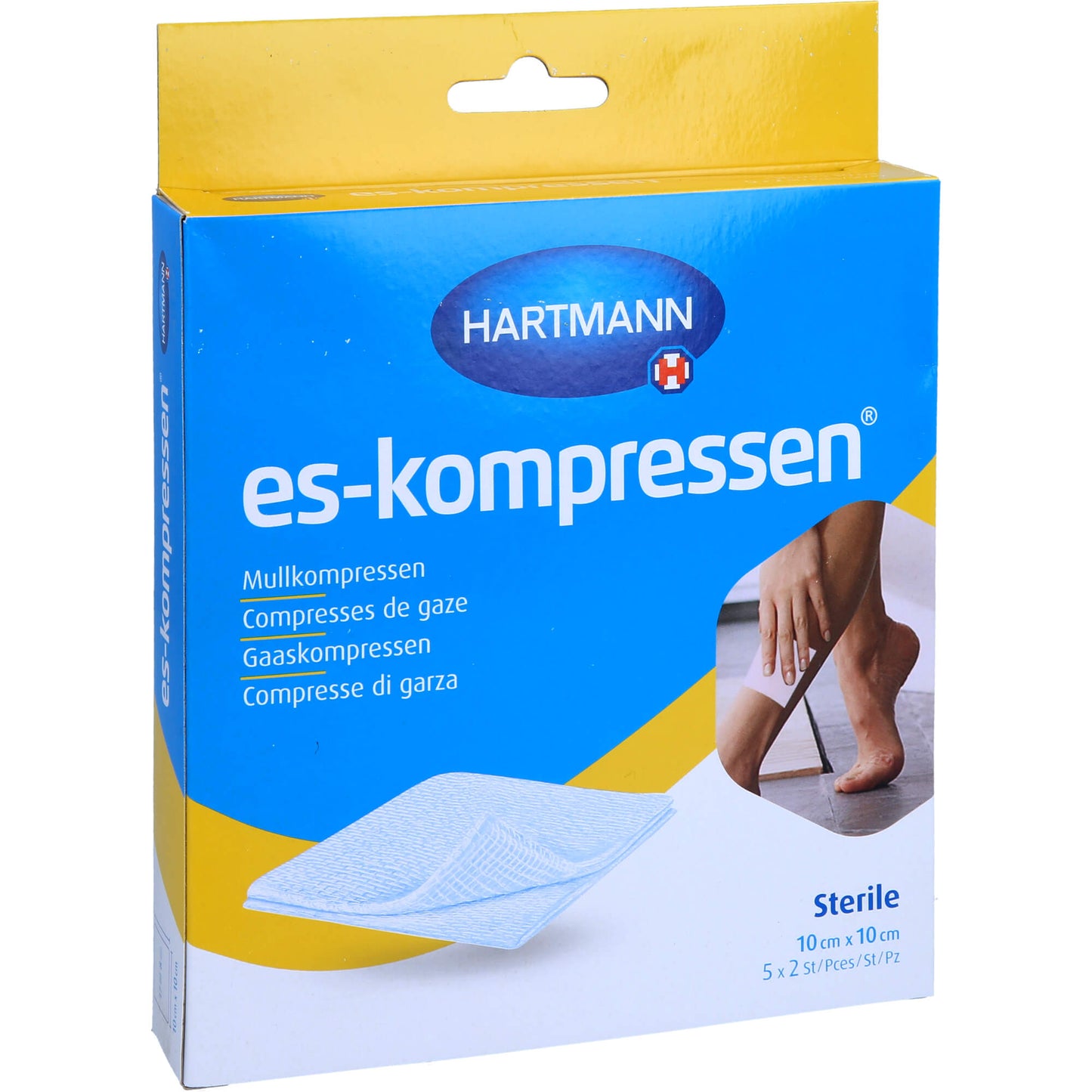 ES-KOMPRESSEN steril 10x10 cm 8fach 17fädig 5X2 St