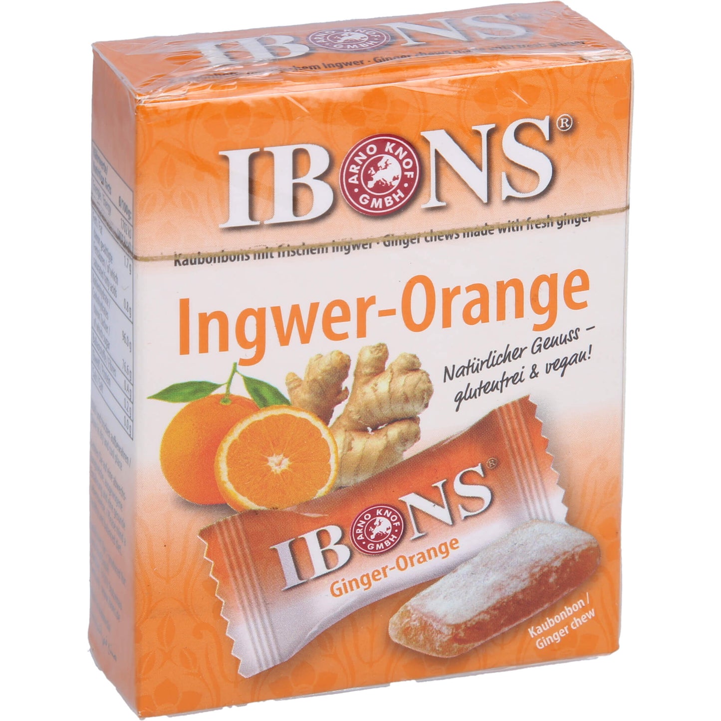 IBONS Ingwer Orange Box Kaubonbons 60 g