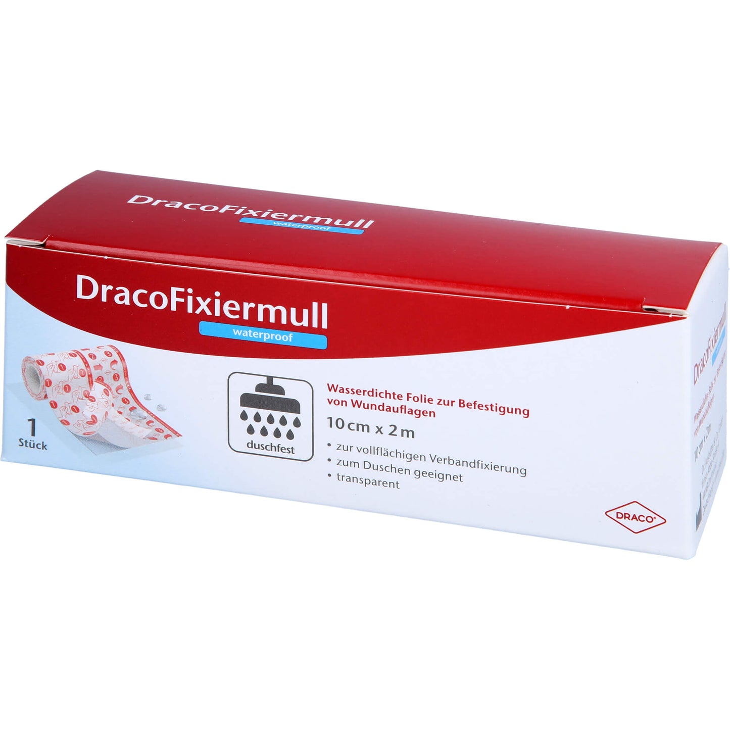 Draco Fixiermull waterproof 10cmx2m 1 ST