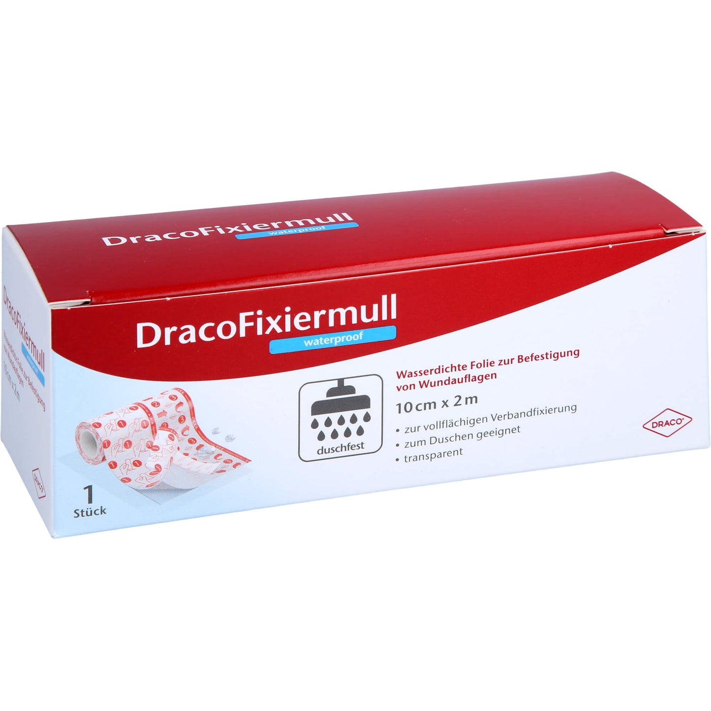 Draco Fixiermull waterproof 10cmx2m 1 ST