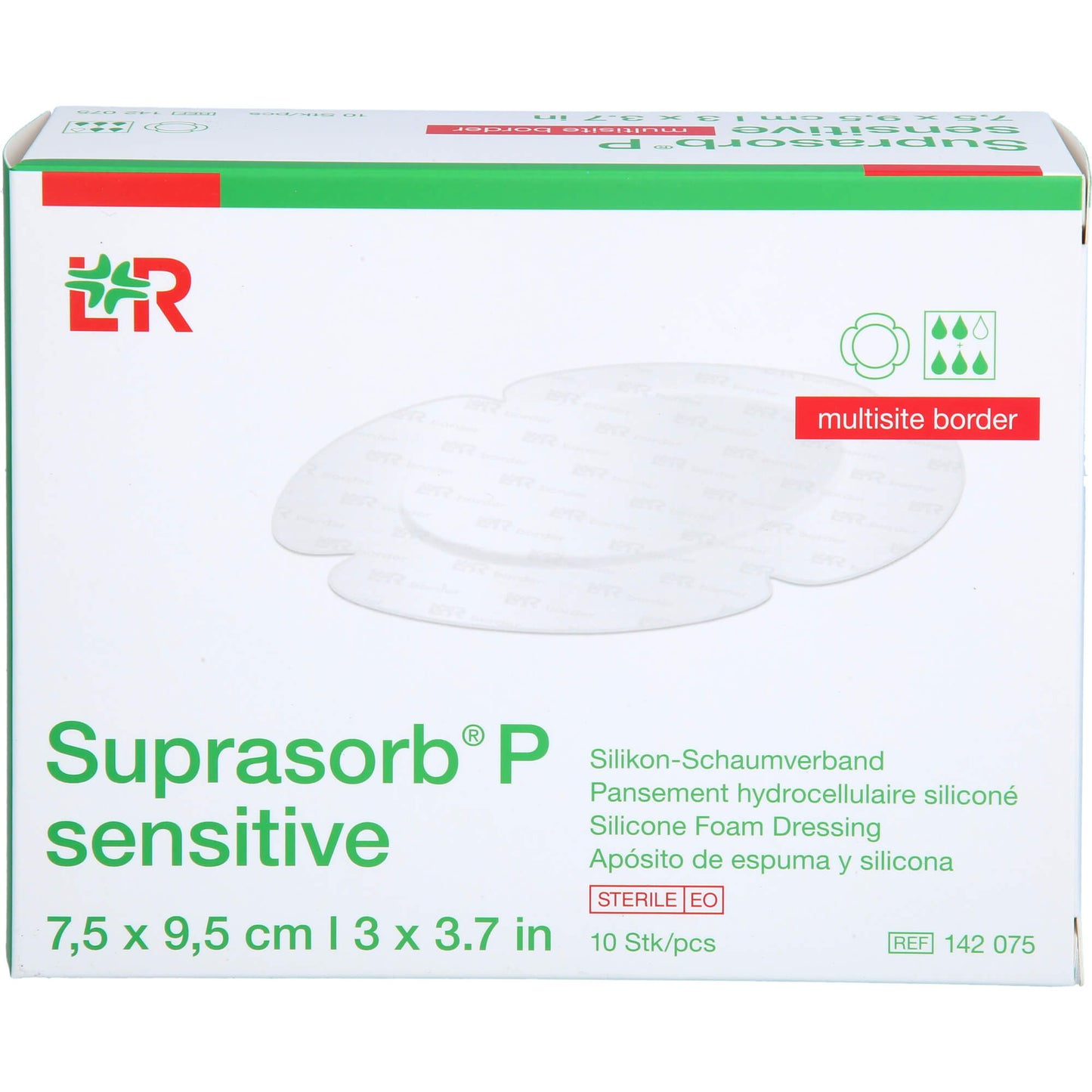 SUPRASORB P sen.PU-Schaumv.multis.bor.7,5x9,5cm 10 St
