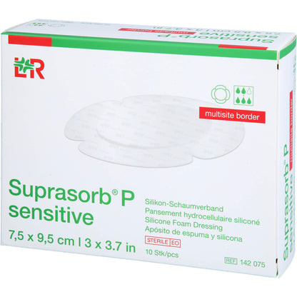 SUPRASORB P sen.PU-Schaumv.multis.bor.7,5x9,5cm 10 St