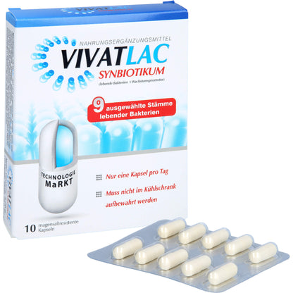 VIVATLAC SYNBIOTIKUM magensaftresistente Kapseln 10 St