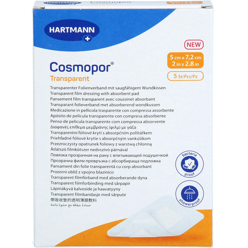 COSMOPOR TRANSP 5X7.2CM ST 5 St