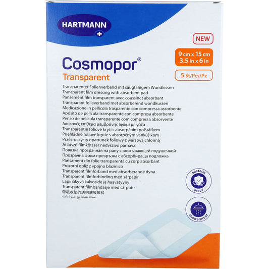 COSMOPOR transparent Folienverband 9x15 cm steril 5 St