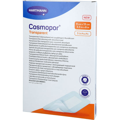 COSMOPOR transparent Folienverband 9x15 cm steril 5 St