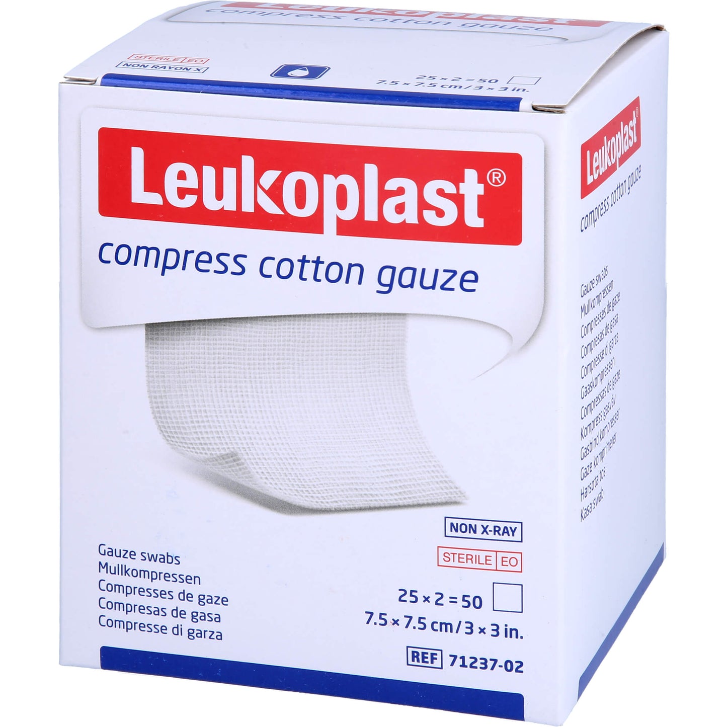 LEUKOPLAST compress Cotton Gauze 7,5x7,5cm ste.8f 25X2