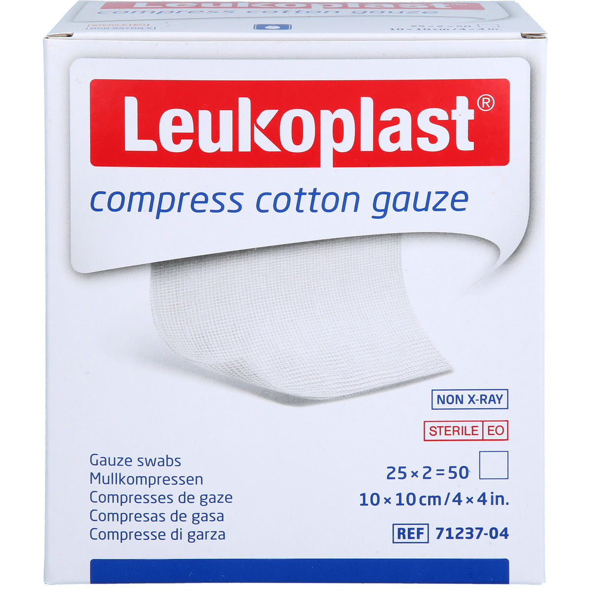 LEUKOPLAST compress Cotton Gauze 10x10cm ste.8f 25X2