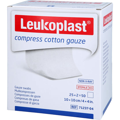 LEUKOPLAST compress Cotton Gauze 10x10cm ste.8f 25X2