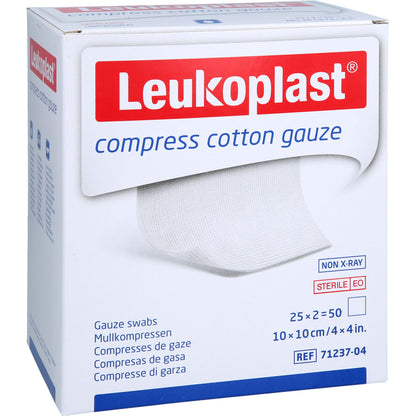 LEUKOPLAST compress Cotton Gauze 10x10cm ste.8f 25X2