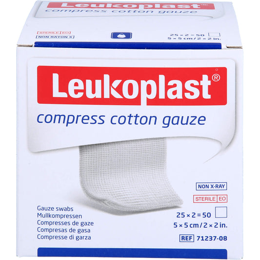 LEUKOPLAST compress Cotton Gauze 5x5cm steril 12f 25X2
