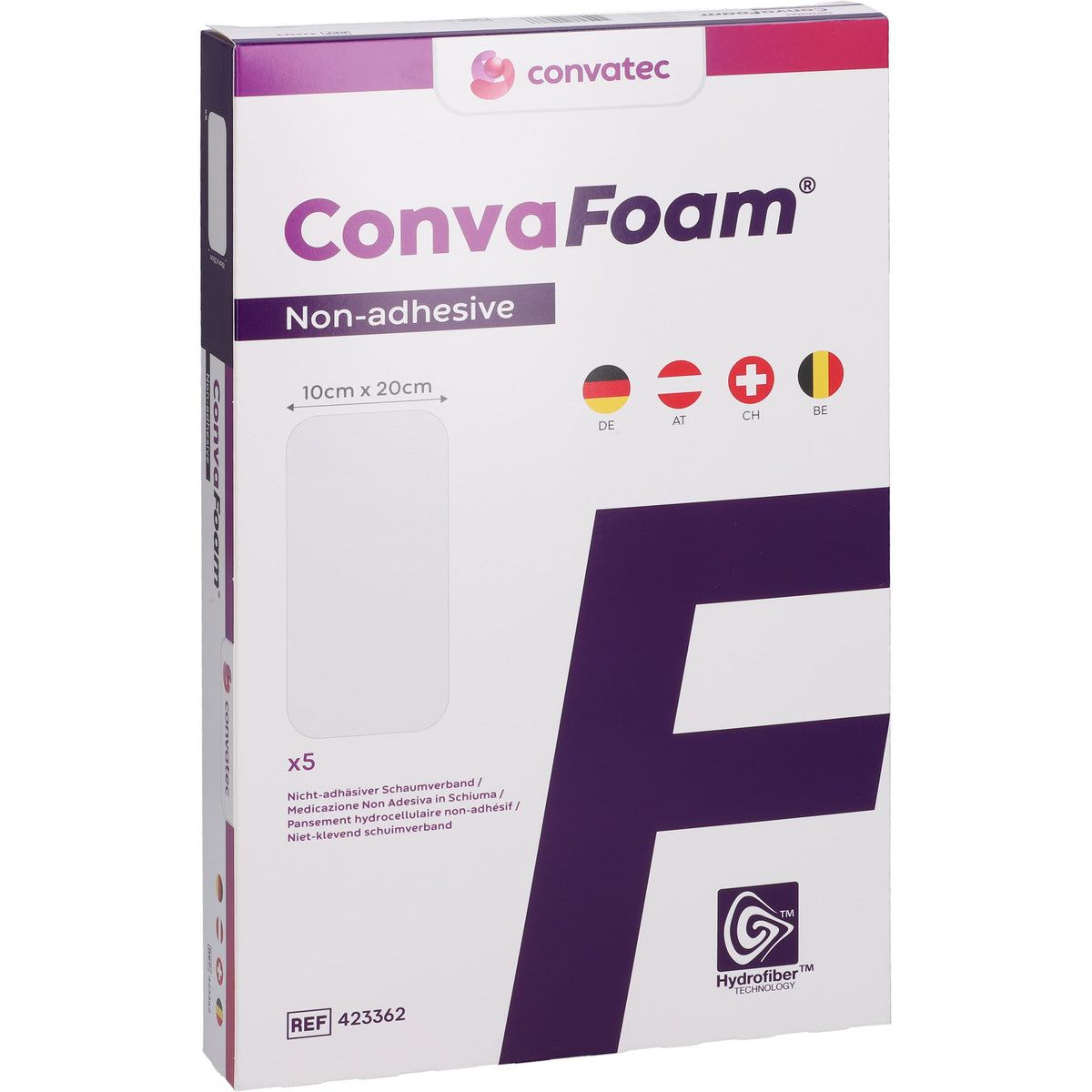 CONVAFOAM Schaumverband nicht-adhäsiv 10x20 cm 5 St