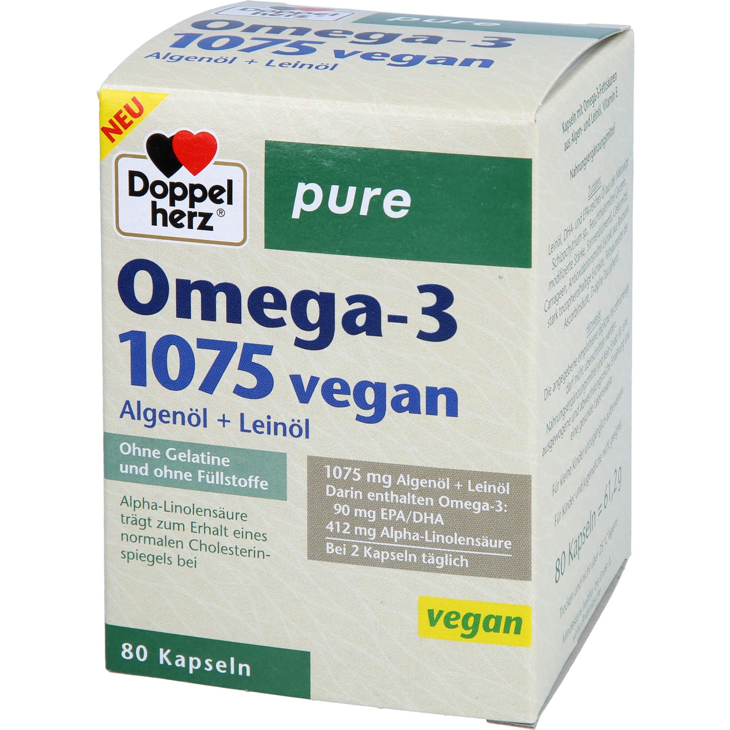 Doppelherz Omega-3 1075 vegan pure 80 ST