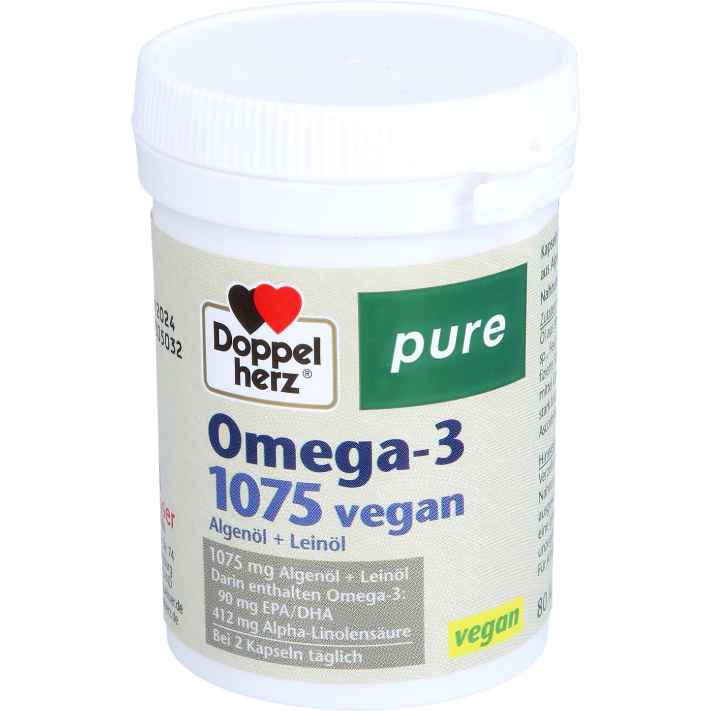 Doppelherz Omega-3 1075 vegan pure 80 ST