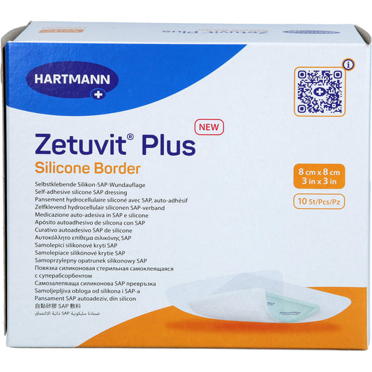ZETUVIT Plus Silicone Border steril 8x8 cm 10 St
