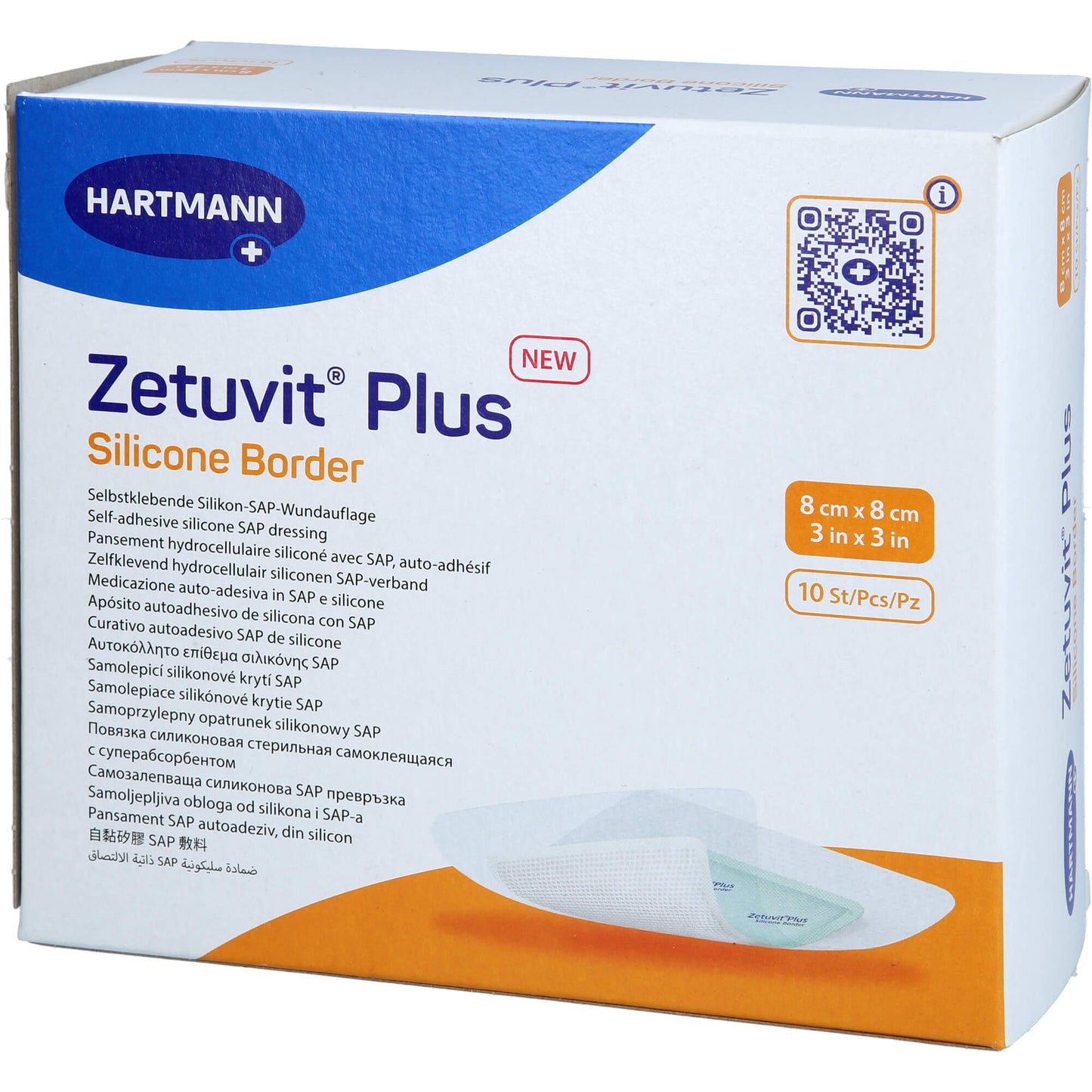 ZETUVIT Plus Silicone Border steril 8x8 cm 10 St