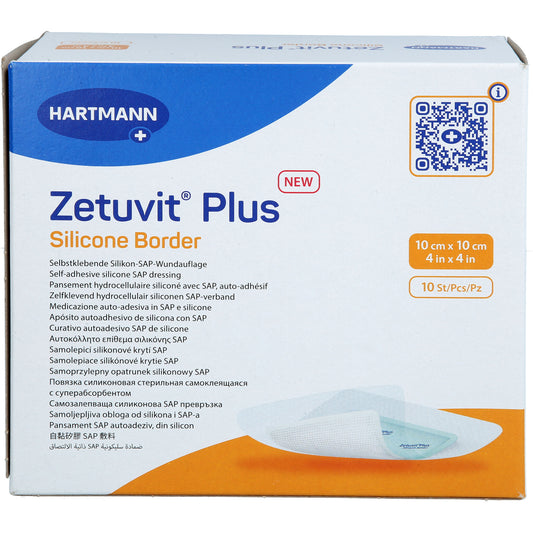 ZETUVIT Plus Silicone Border steril 10x10 cm 10 St