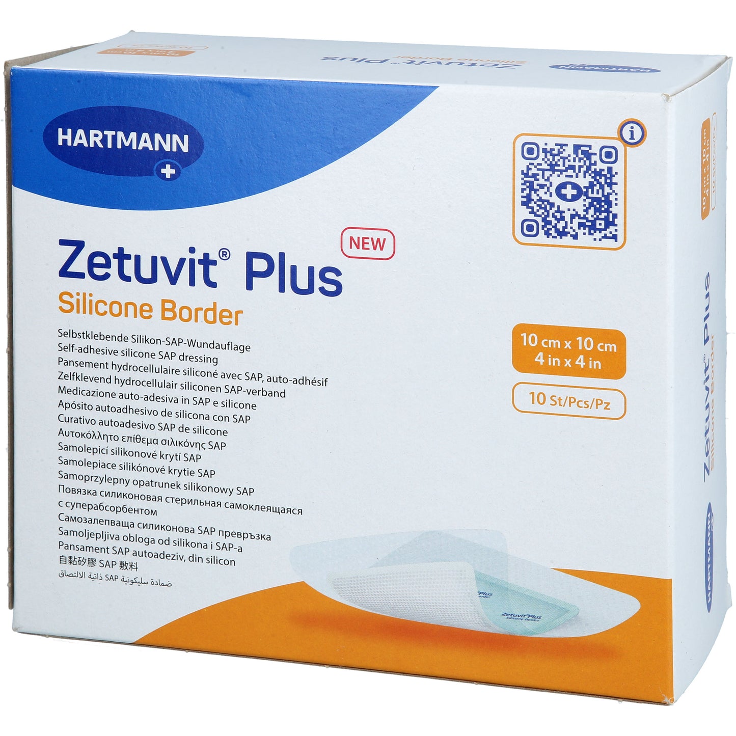 ZETUVIT Plus Silicone Border steril 10x10 cm 10 St