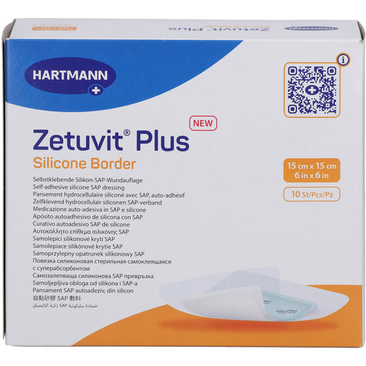 ZETUVIT Plus Silicone Border steril 15x15 cm 10 St
