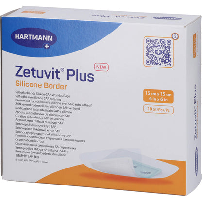 ZETUVIT Plus Silicone Border steril 15x15 cm 10 St